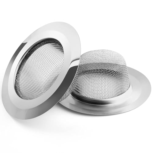 SHUTTLE ART 2 Pcs Kitchen Sink Strainer, Stainless Steel Sink Drain Strainer, Drain Filter Strainer, Bathroom Sink Stopper, Hair Catcher, for Kitchen Sink, Bathroom, Bathtub, Wash Basin (2) - Image 2