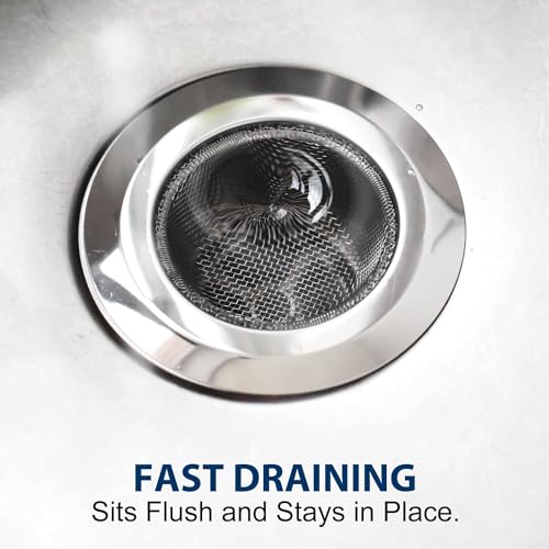 SHUTTLE ART 2 Pcs Kitchen Sink Strainer, Stainless Steel Sink Drain Strainer, Drain Filter Strainer, Bathroom Sink Stopper, Hair Catcher, for Kitchen Sink, Bathroom, Bathtub, Wash Basin (2) - Image 4