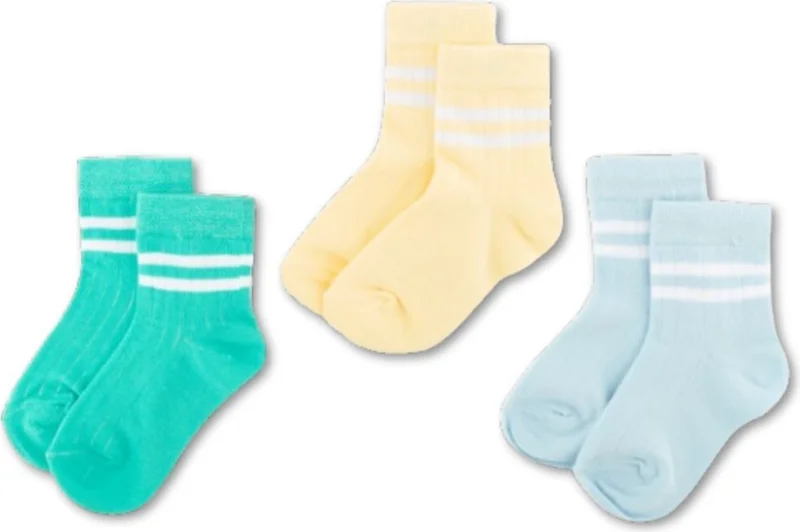 Novibaby 3-Pack Cotton Kids College Socks Baby Unisex Girls Women Boys School Socks, White Black Pink