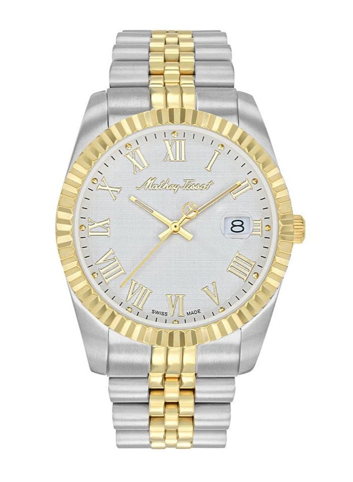 Mathey-Tissot Mathy III Roman Two-Tone Stainless Steel White Dial Quartz H810BBR