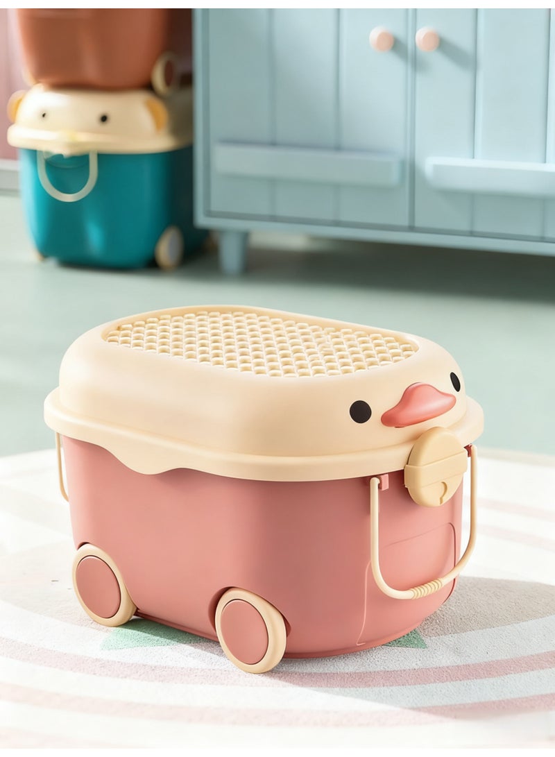 Children's Toy Storage Box, Large Kids Toy Storage Chest, Toy storage basket with wheels and handles, Suitable for Toys, Clothing, Books, Nursery Room, Playroom (DMYT-8637) - Image 1