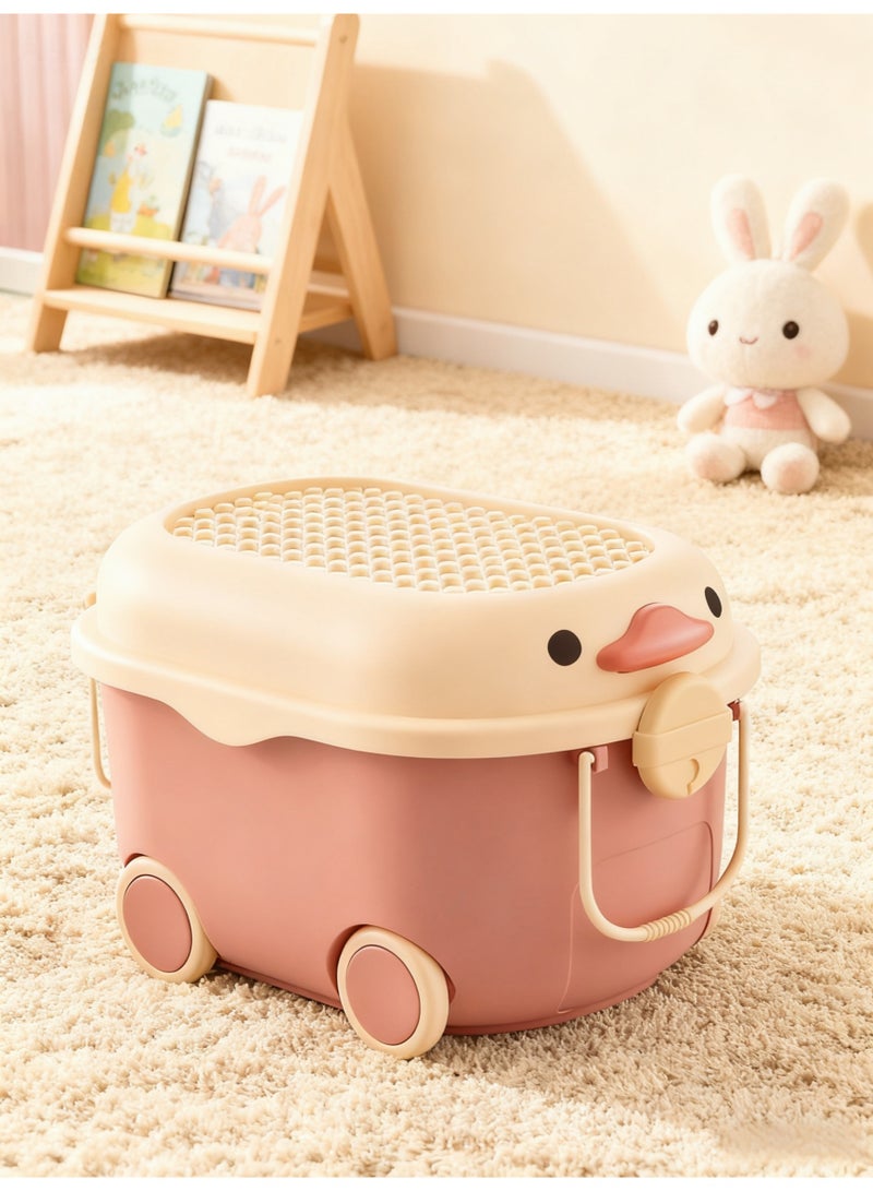 Children's Toy Storage Box, Large Kids Toy Storage Chest, Toy storage basket with wheels and handles, Suitable for Toys, Clothing, Books, Nursery Room, Playroom (DMYT-8637) - Image 2