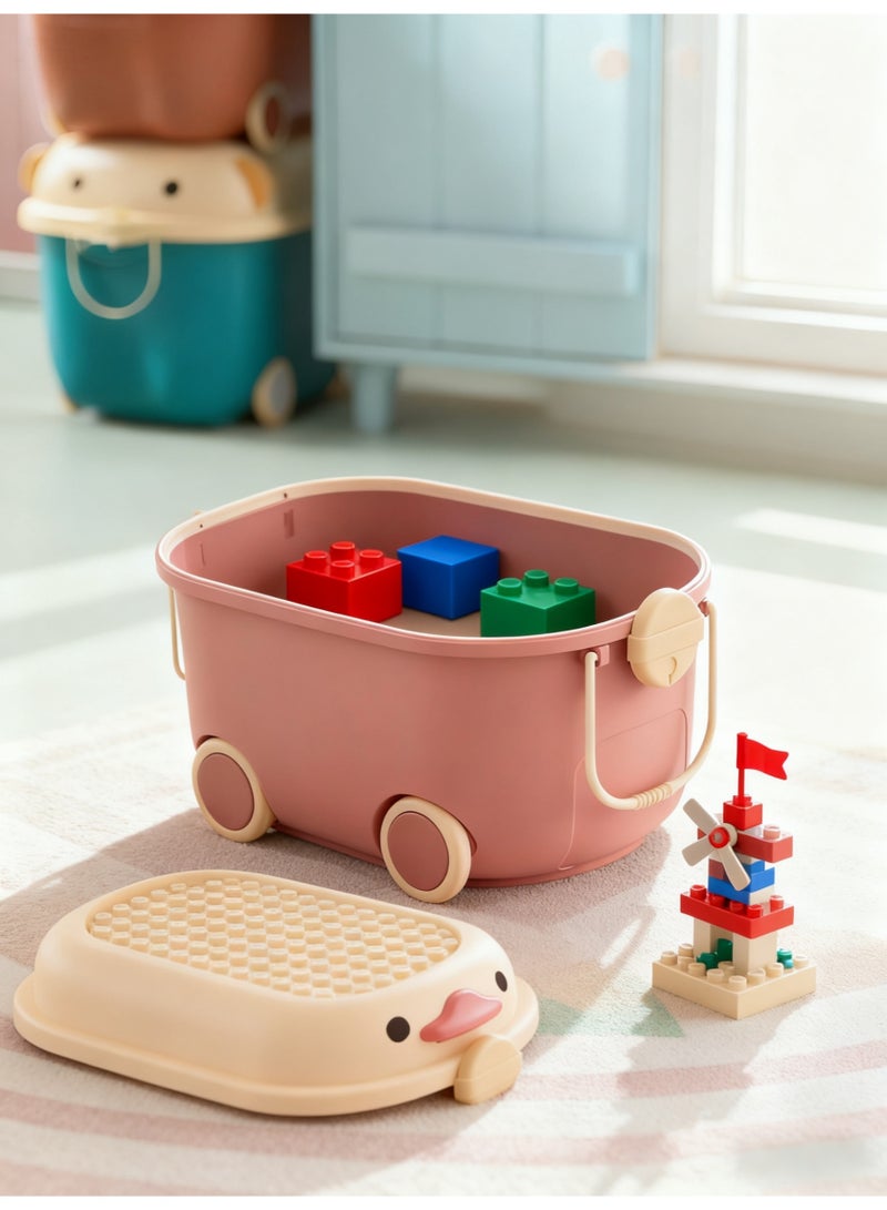 Children's Toy Storage Box, Large Kids Toy Storage Chest, Toy storage basket with wheels and handles, Suitable for Toys, Clothing, Books, Nursery Room, Playroom (DMYT-8637) - Image 5