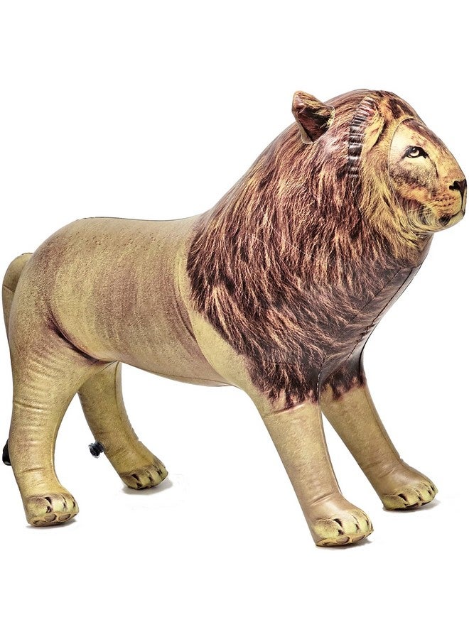 Jet Creations أسد ذكر ملك أفريقيا تمثال الحياة البرية سفاري 36" قابل للنفخ قائم بذاته - Image 1