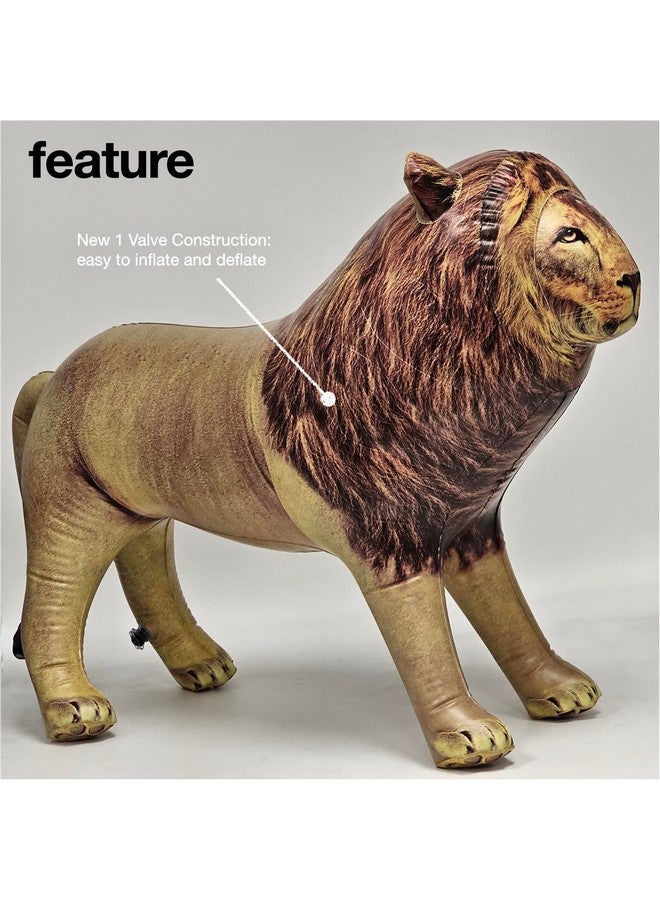 Jet Creations أسد ذكر ملك أفريقيا تمثال الحياة البرية سفاري 36" قابل للنفخ قائم بذاته - Image 4