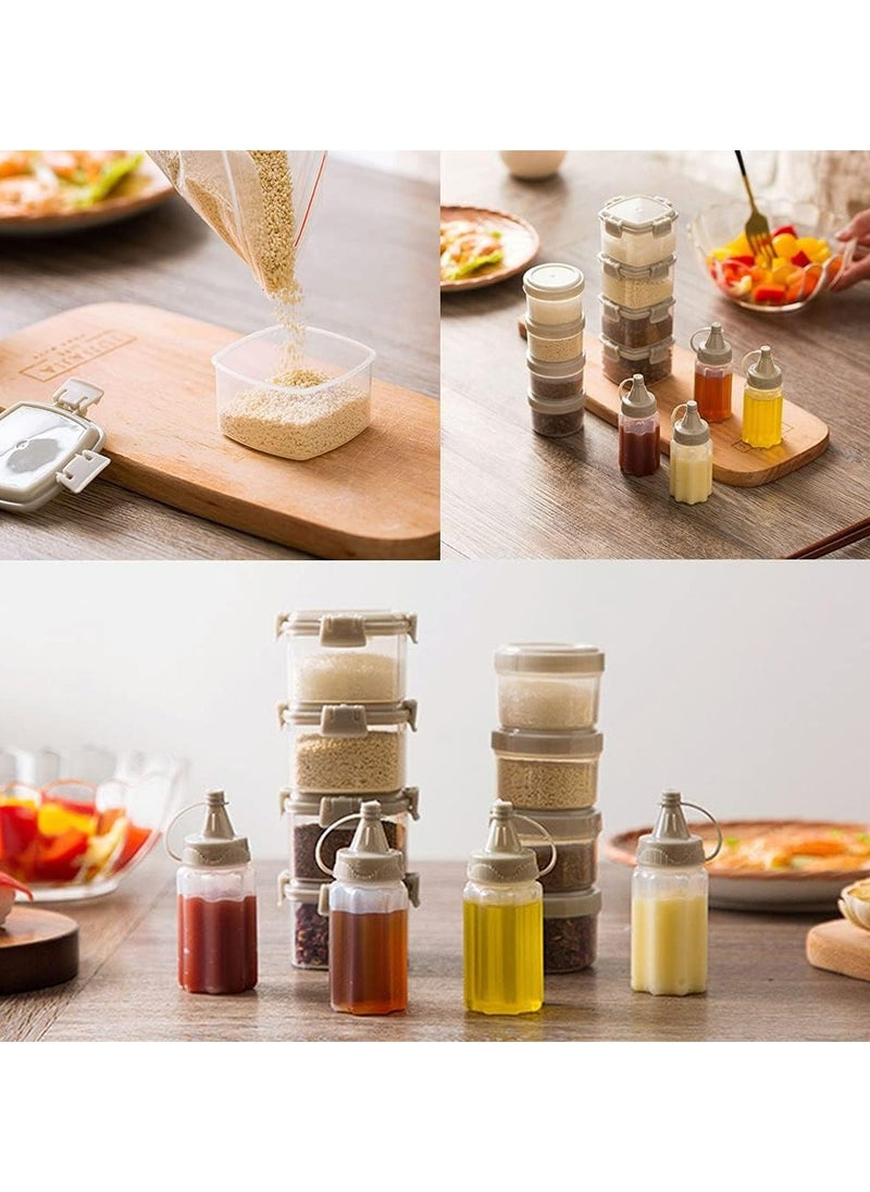 Oasisgalore - 8pcs Mini Condiment Squeeze Bottle Sauce Containers Ketchup Bottles Portable Honey/Oil Dressing Bottles Dipping Container for Lunch Box Picnic Trave, PP, 1Oz - Image 1