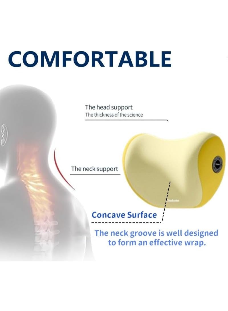 2PCS مقعد السيارة مساند الرأس ومجموعة دعم القطن ، وسادة الرقبة الرغوة الذاكرة الوسيدة الخلفية للسائقين ، مناسبة لكرسي السيارة / المكتب - Image 4