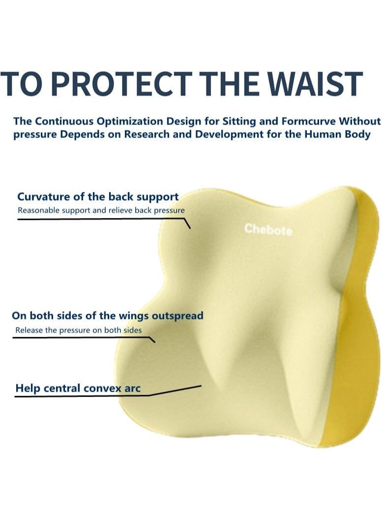 2PCS مقعد السيارة مساند الرأس ومجموعة دعم القطن ، وسادة الرقبة الرغوة الذاكرة الوسيدة الخلفية للسائقين ، مناسبة لكرسي السيارة / المكتب - Image 5