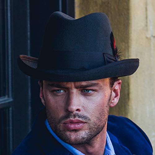 Scala Classico Men's Wool Felt Homburg Hat, Black, X-Large - Image 2