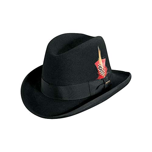 Scala Classico Men's Wool Felt Homburg Hat, Black, X-Large - Image 5