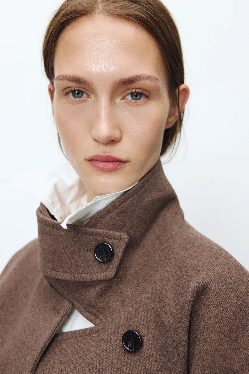 H&M  Funnel-collar tie-belt jacket for Women | Best Price UAE