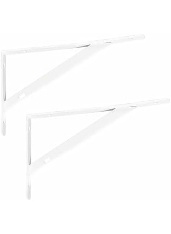 Heavy Duty L Shaped Shelf Brackets White Metal Wall Mount Supports For Floating Shelves - Image 2
