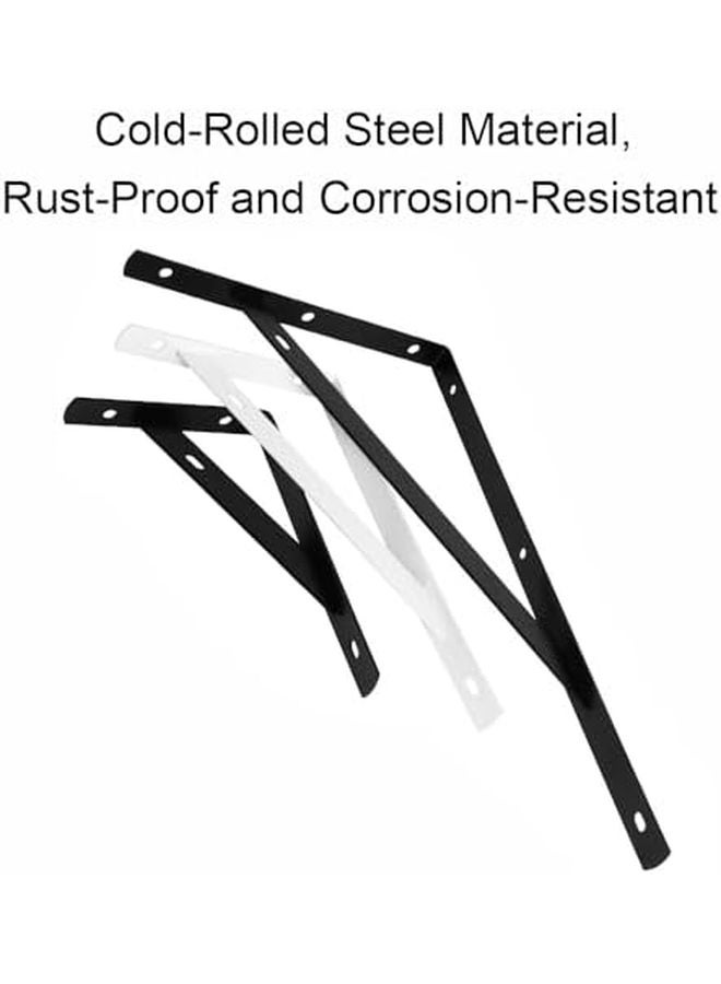 Heavy Duty L Shaped Shelf Brackets White Metal Wall Mount Supports For Floating Shelves - Image 5