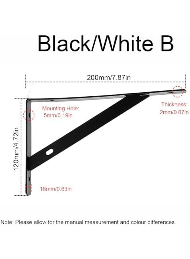 Heavy Duty L Shaped Shelf Brackets White Metal Wall Mount Supports For Floating Shelves - Image 3