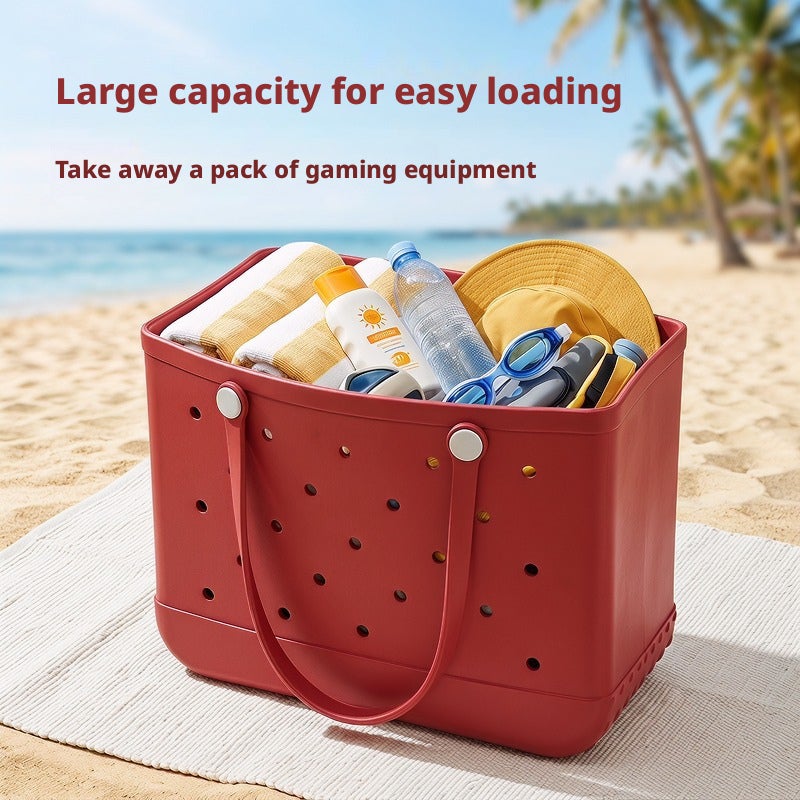 EVA Beach Bag Large Capacity Waterproof Quick-Dry Hollow-Out Handbag - Image 2