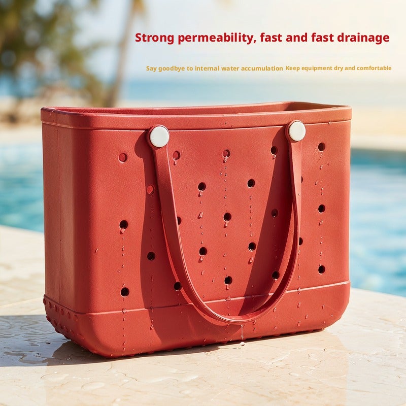 EVA Beach Bag Large Capacity Waterproof Quick-Dry Hollow-Out Handbag - Image 3