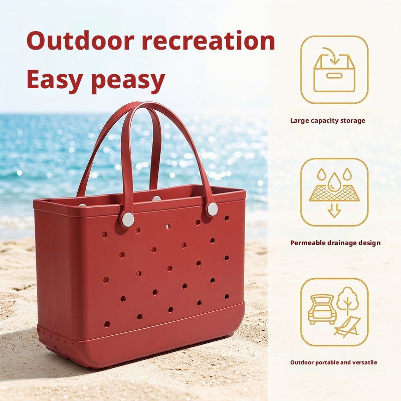 EVA Beach Bag Large Capacity Waterproof Quick-Dry Hollow-Out Handbag - Image 4