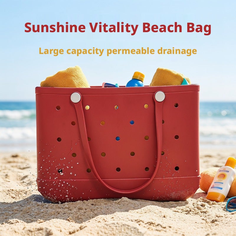EVA Beach Bag Large Capacity Waterproof Quick-Dry Hollow-Out Handbag - Image 1