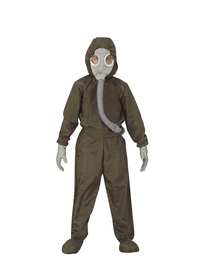 Fiestas Guirca Kids Nuclear Suit Costume 7-9 Years. Costume includes: Mask, Jumpsuit with hood and feet