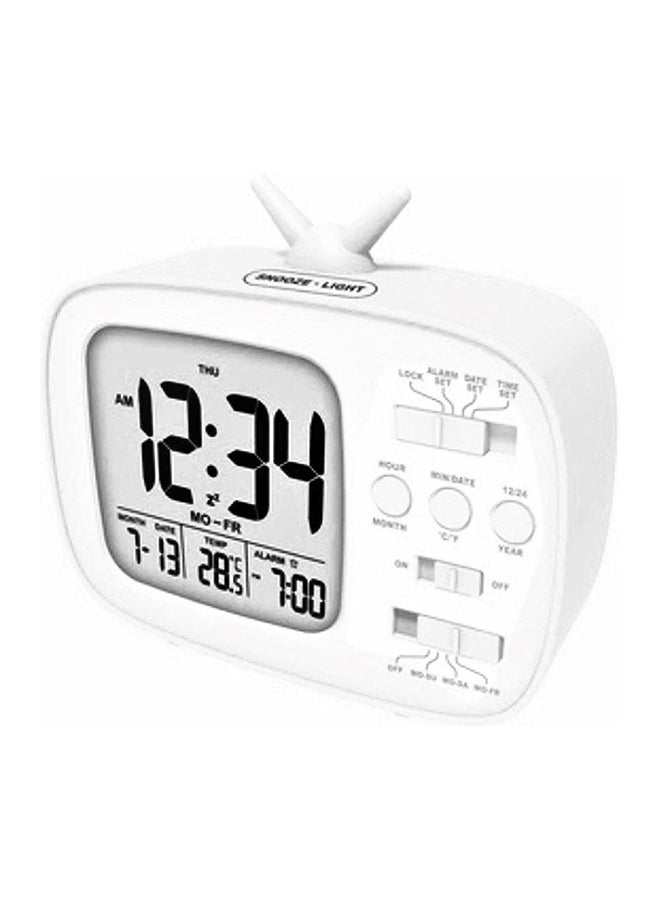 Digital LED Alarm Clock With LED Light And Temperature-white