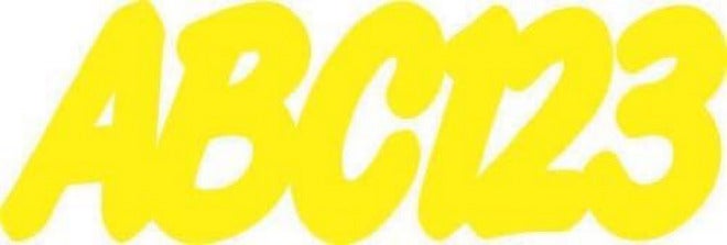 Stiffie Whip-One Yellow 3" Alpha-Numeric Registration Identification Numbers Stickers Decals for Boats & Personal Watercraft - Image 1