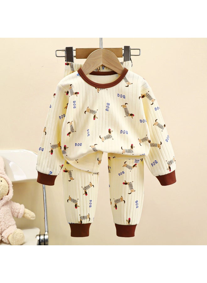 Children's Autumn Clothes And Pants Autumn Baby A Underwear Suit Boys' Warm Girl Pure Cotton Home Clothes Children's Clothing