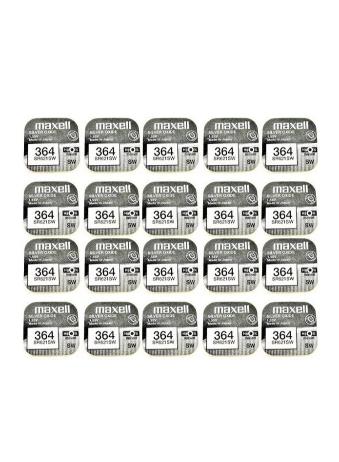 ماكسل بطارية ماكسيل 364/SR621SW 1.55 فولت - 20 قطعة - Image 1