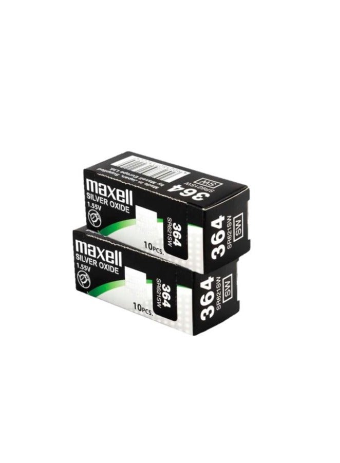 ماكسل بطارية ماكسيل 364/SR621SW 1.55 فولت - 20 قطعة - Image 2
