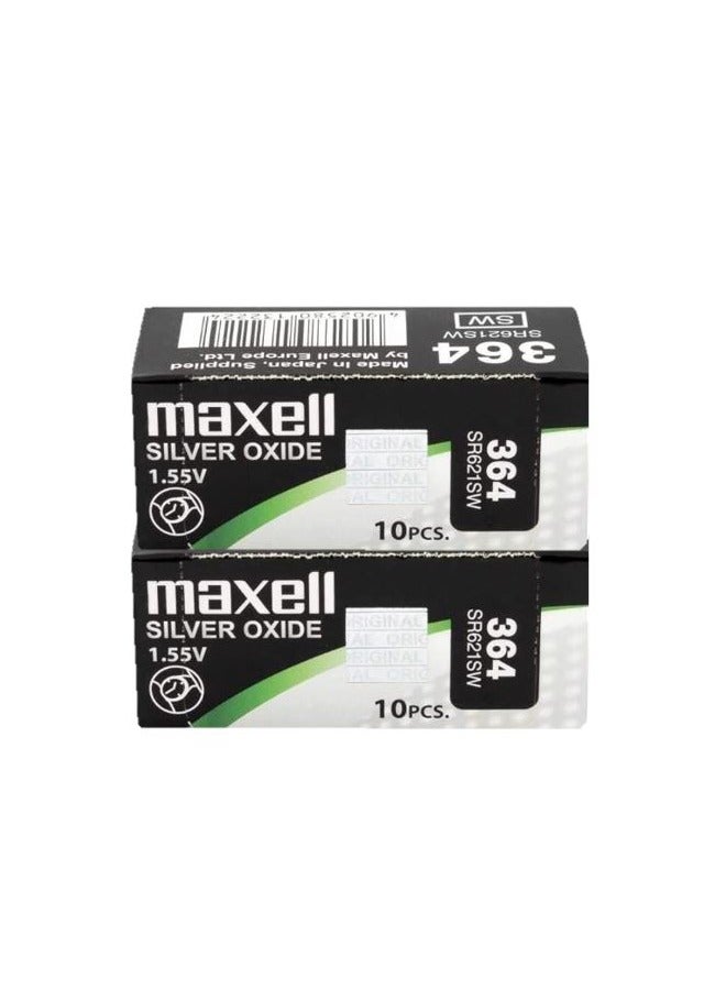 ماكسل بطارية ماكسيل 364/SR621SW 1.55 فولت - 20 قطعة - Image 3