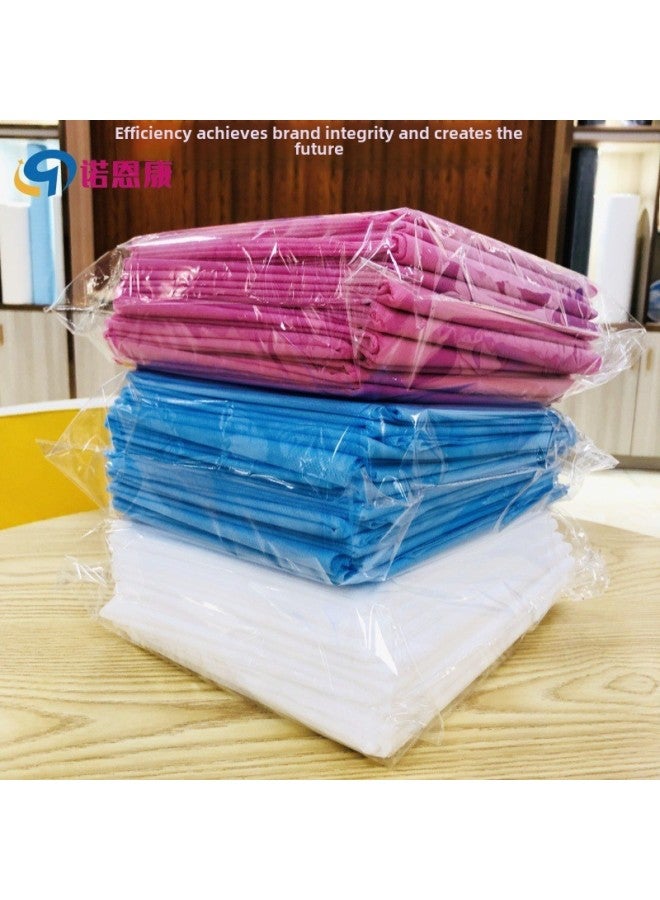 Beauty Salon Thickened Disposable Bed Sheet Non-woven Folding Breathable Care Pad Massage Single Cross Hole Sheet Pack-Color:White (cross Hole)-Specifications:80*190cm (thick) - Image 2
