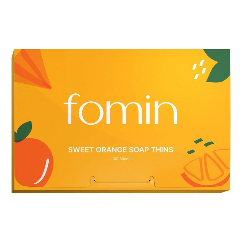 FOMIN  Paper Soap Sheets for Hand Washing  100 Sheets Orange Portable Travel Soap Sheets Dissolvable Camping Mini Soap Portable Hand Soap Sheets