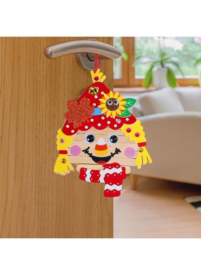 Winlyn 24 Sets Fall Craft Stick Scarecrow Head Making Kits DIY Popsicle Stick Scarecrow Heads Ornaments Art Sets for Kids Autumn Decorations Halloween Harvest Season Art Project Classroom Activities - Image 4