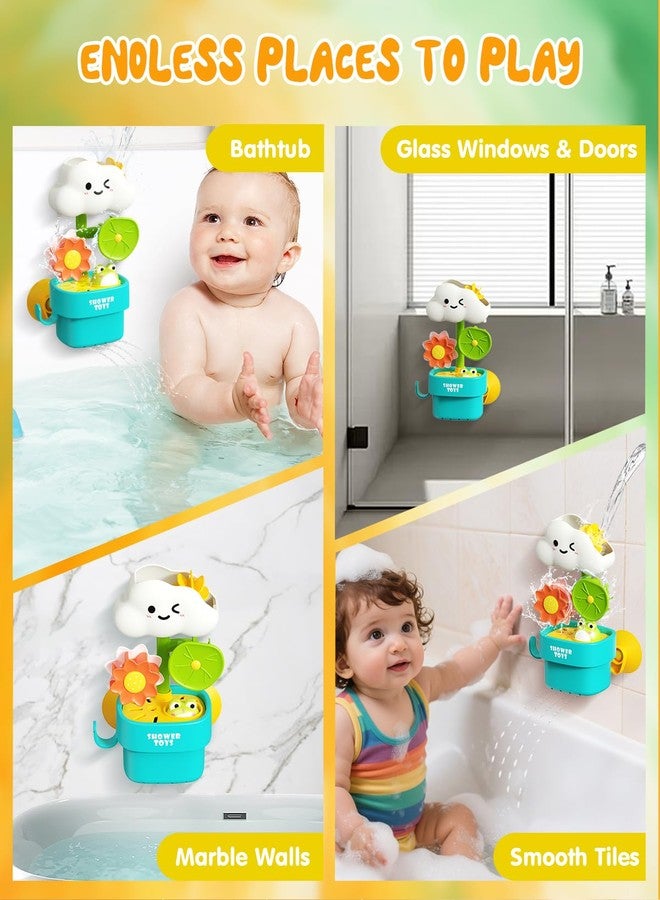 Humzo Bath Toys for Kids Ages 1-3: Cloud Set with Watering Cup, Toddler Interactive Bath Toys with Strong Suction Cup, Attach to Any Tub or Shower Fun for Bath Time - Great for Boys, Girls Shower Gifts - Image 4