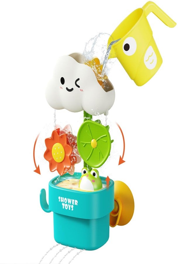 Humzo Bath Toys for Kids Ages 1-3: Cloud Set with Watering Cup, Toddler Interactive Bath Toys with Strong Suction Cup, Attach to Any Tub or Shower Fun for Bath Time - Great for Boys, Girls Shower Gifts - Image 1