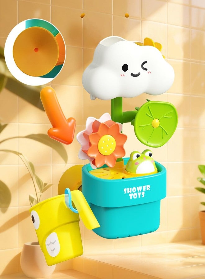 Humzo Bath Toys for Kids Ages 1-3: Cloud Set with Watering Cup, Toddler Interactive Bath Toys with Strong Suction Cup, Attach to Any Tub or Shower Fun for Bath Time - Great for Boys, Girls Shower Gifts - Image 5