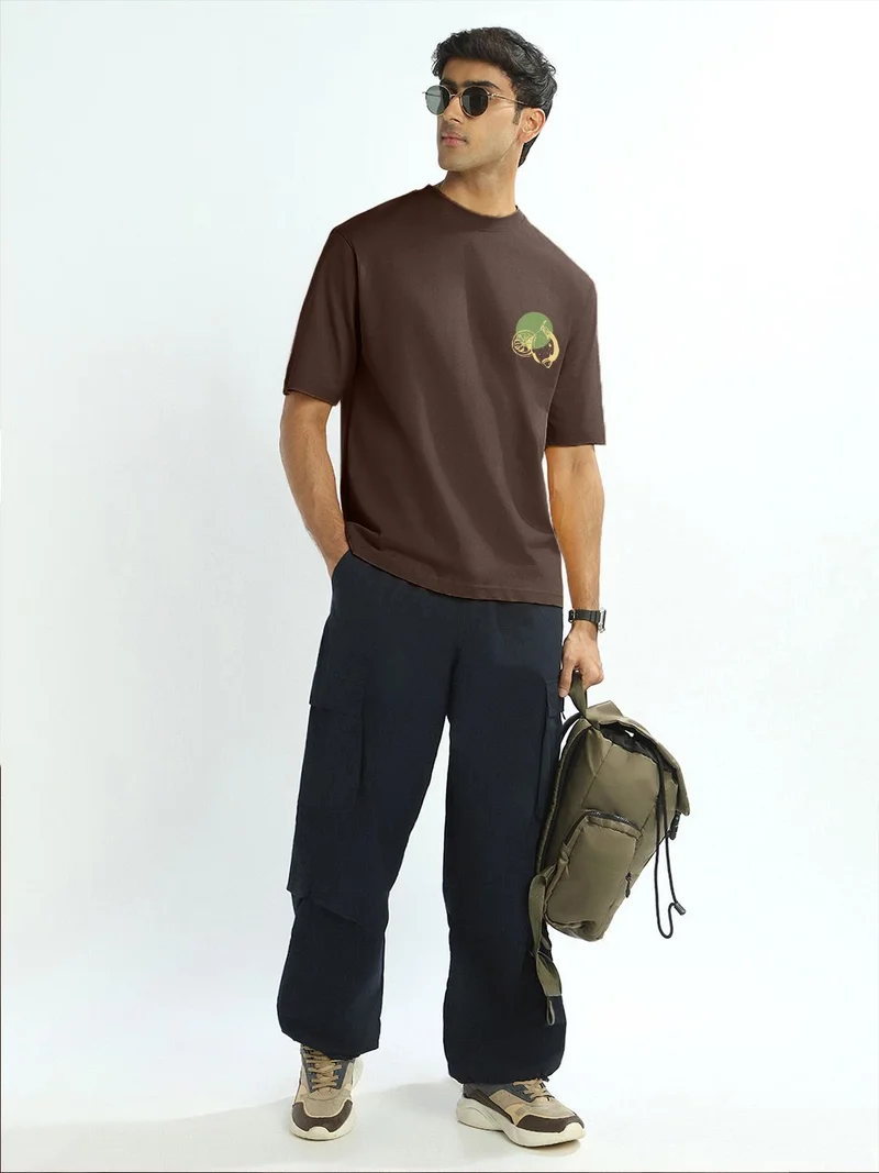 Nobero  Nobero Men Oversized Graphic Back Print T-shirt for Men | Best Price UAE