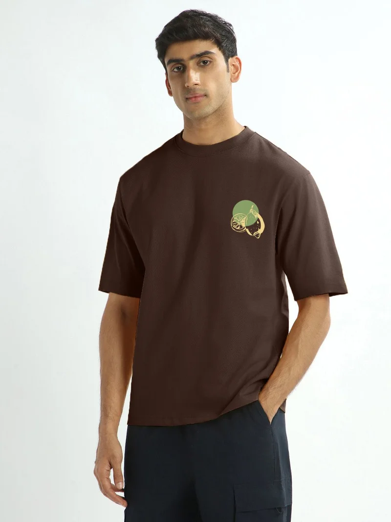 Nobero  Nobero Men Oversized Graphic Back Print T-shirt for Men | Best Price UAE