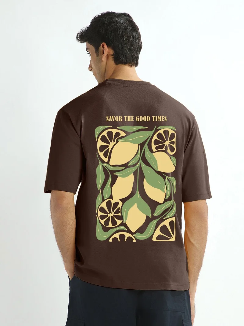 Nobero  Nobero Men Oversized Graphic Back Print T-shirt for Men | Best Price UAE