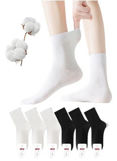 Lullaxx Lullaxx Women's 100% Cotton Mid-Calf Socks (6 Pairs) – Breathable, Sweat-Wicking, Odour-Resistant Casual Socks for Gym & Daily Wear, Assorted Colors, Anti-Bacterial Elastic Design, UAE Trendy Socks  - Image 1