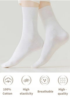 Lullaxx Lullaxx Women's 100% Cotton Mid-Calf Socks (6 Pairs) – Breathable, Sweat-Wicking, Odour-Resistant Casual Socks for Gym & Daily Wear, Assorted Colors, Anti-Bacterial Elastic Design, UAE Trendy Socks  - Image 4