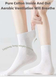 Lullaxx Lullaxx Women's 100% Cotton Mid-Calf Socks (6 Pairs) – Breathable, Sweat-Wicking, Odour-Resistant Casual Socks for Gym & Daily Wear, Assorted Colors, Anti-Bacterial Elastic Design, UAE Trendy Socks  - Image 2