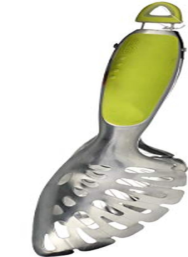 Dexas Spoon and Strain Stainless Steel Slotted Tongs, Green Handles - Image 5