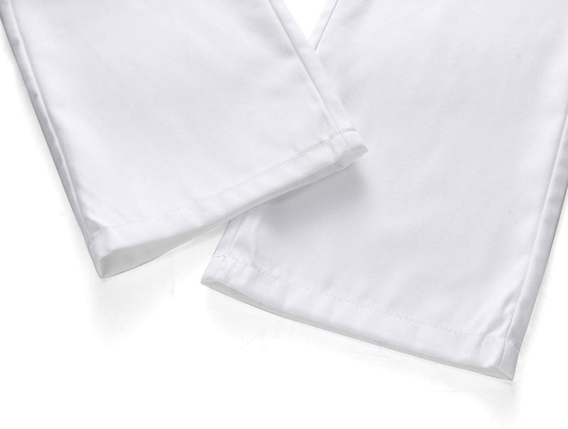UNINUKOO Mens Dress Pants Slim Fit Solid Color Skinny Trousers Classic Business Casual Wedding Suit Pants US Size 40W x 32L White - Image 5