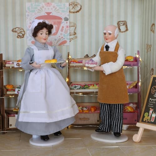 iland Dollhouse People for 1 12 Scale Accessories Miniature 6 inch Dolls for Doll House Little People Figures Mini Dollhouse Family Set Porcelain Action Figures Cute Realistic - Image 1