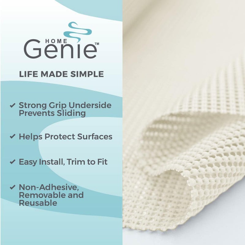 HOME GENIE Shelf Drawer and Cabinet Liner, Durable with Strong Grip, 17.5 in x 20 FT, Non Adhesive Liners Protect Kitchen Cabinets and Cupboard, Pantry, Bathroom Drawers and Shelves, Desks, White - Image 2
