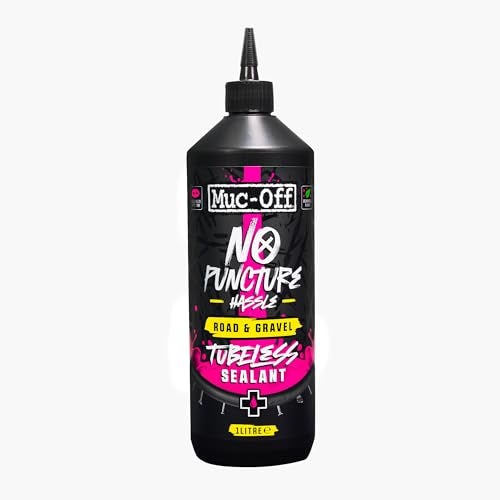 Muc Off Muc-Off No Puncture Hassle Road & Gravel Tubeless Sealant, 1 Liter - for Bicycle Puncture Repair - Durable Bike Tire Sealant for Road, Gravel, Commuter and XC Bikes - Image 1