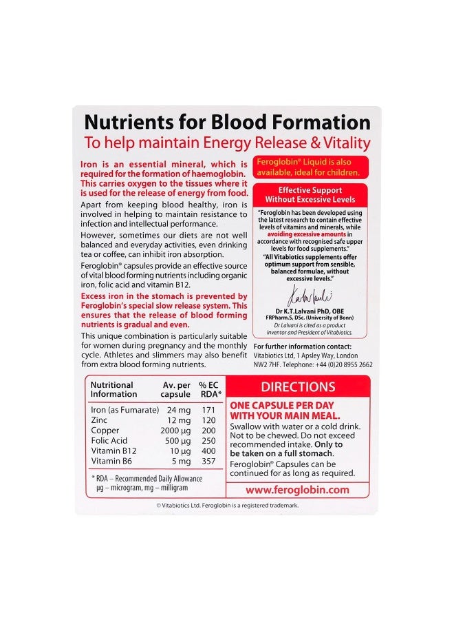 Vitabiotics Feroglobin Original 30 Tablets - Image 4
