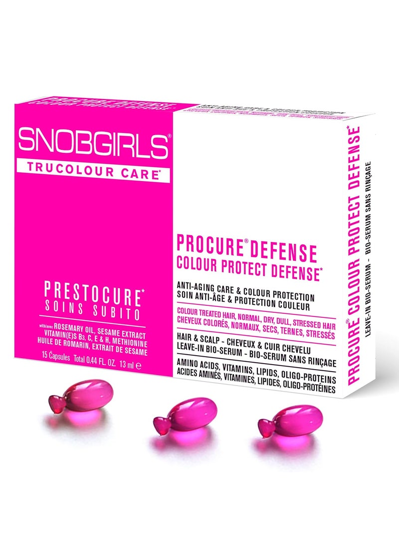 SNOBGIRLS PROCURE Salon Vegan Hair Oil Capsules Color Protect Defense for Colored Hair. Hair serum with Rosemary Oil, Olive Oil, Evening Primrose Oil, Vitamin E, Biotin, Hair Vitamins. Hair gloss. Detangler 