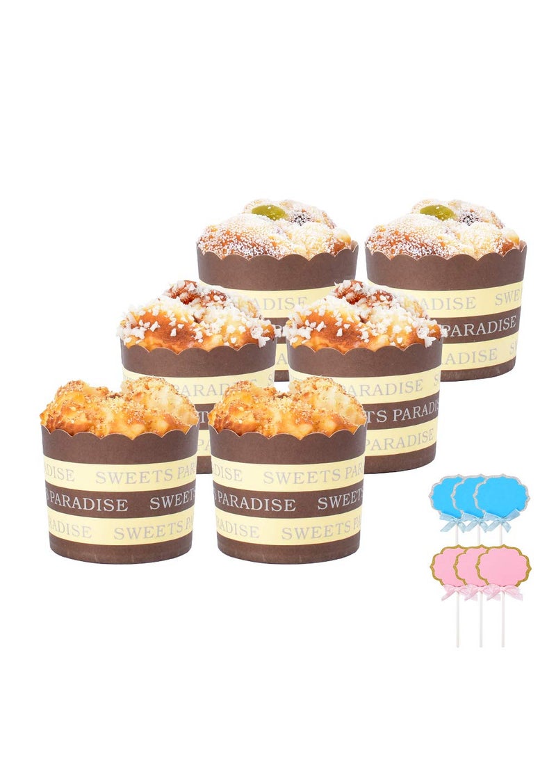 HOKPA HOKPA 6Pcs Fake Cupcake  Simulation Sprinkle Frosting Artificial Realistic Cake Food Muffin Bread Dessert Mixed Food Model Kitchen Decoration Bakery Display Props  - Image 1