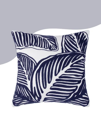 Donetella Decorative Embroidered Cushion Cover blue/White 45x45Cm (Without Filler)